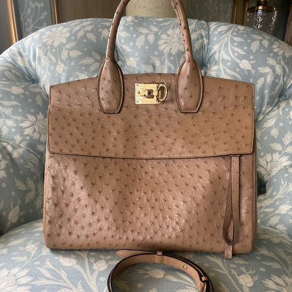 Ostrich brown bag - Picture 2 of 10